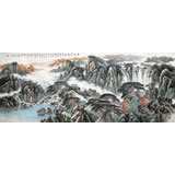 【已售】中國(guó)書(shū)畫(huà)家協(xié)會(huì)理事李碧峰 小八尺《登高望遠(yuǎn)圖》