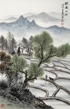 劉金河 作品《皖南山邨》中國(guó)美術(shù)家協(xié)會(huì)會(huì)員（詢價(jià)）