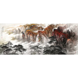 【已售可訂制】李碧峰 小八尺《秋山鳴泉圖》 中國(guó)書(shū)畫(huà)家協(xié)會(huì)理事