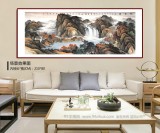 【已售】蔣元發(fā) 小六尺《觀瀑圖》 廣西著名山水畫家