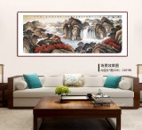 【已售】蔣元發(fā) 小六尺《源遠流長》 廣西著名山水畫家