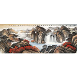 【已售】蔣元發(fā) 小六尺《源遠流長》 廣西著名山水畫家