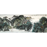 【已售】蔣元發(fā) 小六尺《溪山雅居》 廣西著名山水畫家