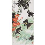 王永剛 吉祥水墨《春江魚戲》 國家一級美術師（詢價）