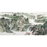 【已售】廖崧越 四尺《山中一夜雨》 廣西桂林美協(xié)會員