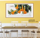 【已售】黃藝三尺招財(cái)辟邪葫蘆畫(huà)《五福臨門(mén)》