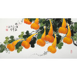 黃藝三尺招財(cái)辟邪葫蘆畫《福祿圖》
