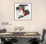 【已售】黃藝四尺斗方葡萄畫《碩果累累》