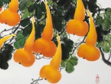 黃藝三尺招財辟邪葫蘆畫《福祿圖》