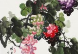 【已售】黃藝四尺斗方葡萄畫《碩果累累》
