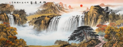 【已售】楊銘昌 小六尺《旭日東升》 安徽山水畫研究協(xié)會理事