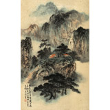 【已售】何實 四尺三開《雨過石生色》 吉林著名山水畫家