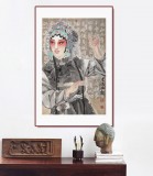 梁健 畫戲《俏花旦》 當(dāng)代百杰畫家 中美協(xié)會員 代表作花旦題材