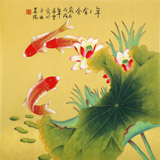 【已售】凌雪 四尺斗方《年年有余》 北京美協(xié)會員