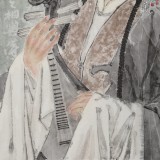 梁健 畫戲《惠風(fēng)和暢》 當(dāng)代百杰畫家 中美協(xié)會員 代表作花旦題材