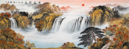 【已售】楊銘昌 小六尺《源遠流長》 安徽山水畫研究協(xié)會理事