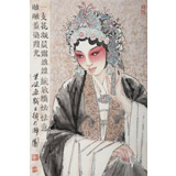 梁健 畫戲《一支花凝晨露》 當代百杰畫家 代表作花旦題材