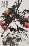【已售】柳常學(xué) 四尺三開《碩果累累》 中國書畫家協(xié)會理事