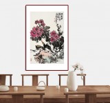 【已售】柳常學(xué) 四尺三開《采菊東籬下》 中國美協(xié)會(huì)員