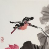 【已售】柳常學(xué) 四尺三開《自在水云鄉(xiāng)》 中國美協(xié)會員