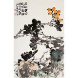 【已售】柳常學 四尺三開《滿樹黃金掛枝頭》 中國美協(xié)會員