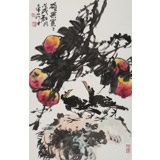 【已售】柳常學(xué) 四尺三開《碩果累累》 中國書畫家協(xié)會理事