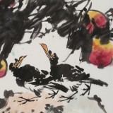 【已售】柳常學(xué) 四尺三開《碩果累累》 中國書畫家協(xié)會理事