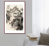 【已售】庾超然 四尺三開《野水閑舟》 黃鶴樓書畫院院長