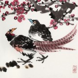 【已售】柳常學(xué) 四尺三開《花開春色動(dòng)》 中國書畫家協(xié)會(huì)理事