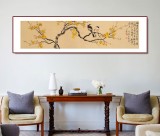 【已售】皇甫小喜 四尺對(duì)開《梅雪爭(zhēng)春》 河南著名花鳥畫家