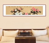 【已售】皇甫小喜 四尺對開《今日看花來》 河南著名花鳥畫家