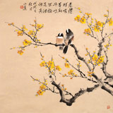 【已售】皇甫小喜 四尺斗方《梅花報春》 河南著名花鳥畫家