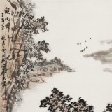 【已售】庾超然 三尺《觀帆圖》 黃鶴樓書畫院院長(zhǎng)