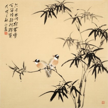 皇甫小喜 四尺斗方《可留清韻待群賢》 河南著名花鳥畫家