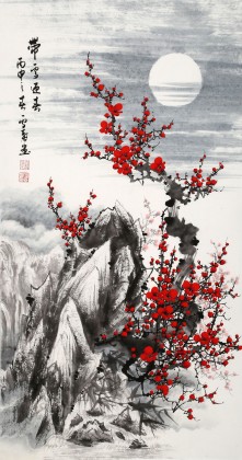 【已售】何華賢 三尺《帶雪迎春》 潁淮書畫名家