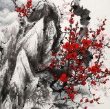 【已售】何華賢 三尺《帶雪迎春》 潁淮書畫名家