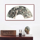 【已售】張建文 扇面《縱橫煙雨》中美協(xié)會員 清華美院高研班導師