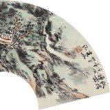 【已售】張建文 扇面《縱橫煙雨》中美協(xié)會員 清華美院高研班導師