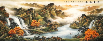 【已售】楊銘昌 小八尺《源遠流長》 安徽山水畫研究協(xié)會理事