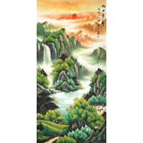 吳東 四尺《旭日東升》 著名易經(jīng)風水畫家