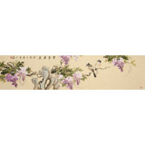 【已售】皇甫小喜 四尺對開《紫氣東來》 河南著名花鳥畫家