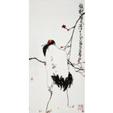 王永剛 指墨作品《梅鶴雙清》 國家一級美術(shù)師