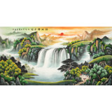 【已售】吳東 六尺《福地安居圖》 著名易經(jīng)風(fēng)水畫家