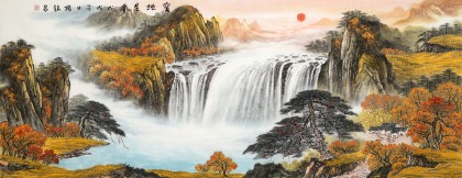 【已售】楊銘昌 小六尺《寶地生金》 安徽山水畫(huà)研究協(xié)會(huì)理事