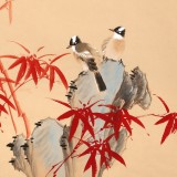 皇甫小喜 四尺斗方《竹影半墻入畫(huà)》 河南著名花鳥(niǎo)畫(huà)家