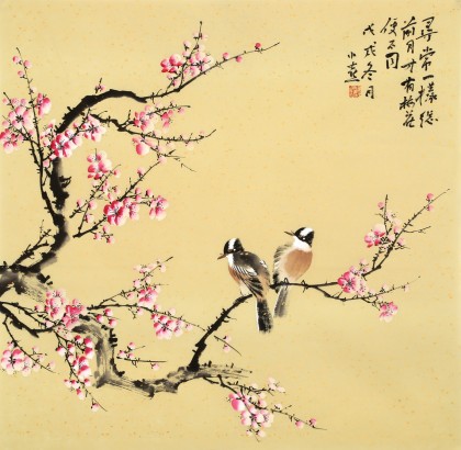 皇甫小喜 四尺斗方《喜梅鬧春》 河南著名花鳥(niǎo)畫(huà)家