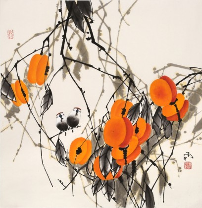 【已售】苗雨 四尺斗方《事事如意》 遼寧工美教授 師從吳冠中