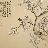 【已售】皇甫小喜 四尺斗方《寒梅映雪》 河南著名花鳥畫家