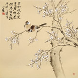 【已售】皇甫小喜 四尺斗方《寒梅傲骨》 河南著名花鳥畫家