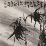 陳丹暉 四尺精品《雨中聽竹知秋意》 江蘇省美協(xié)會員 清華美院助教